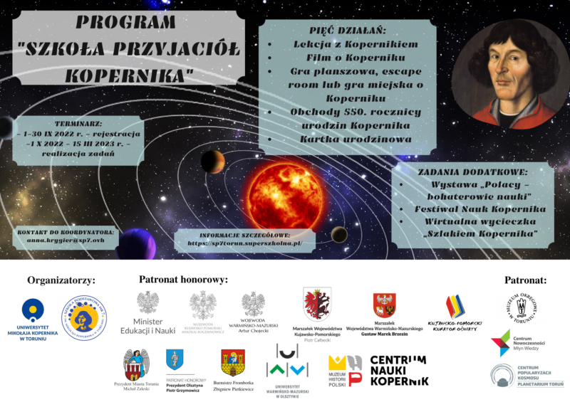 Program Szkoła Przyjaciół Kopernika 2023
