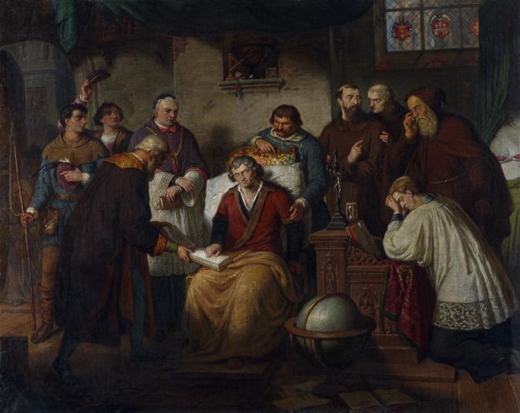Painting of Aleksander Lesser made for the 400th anniversary of Copernicus' birth (1873)