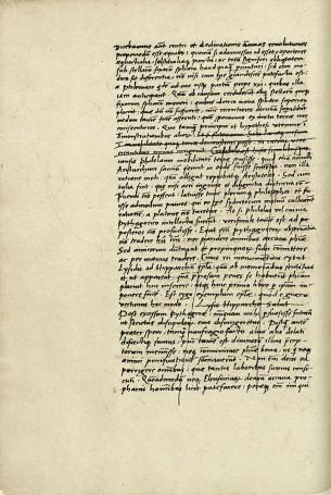 Page of the manuscript of 'De revolutionibus' with a crossed-out section containing a Latin translation by Copernicus of Lysis's letter to Hipparchus