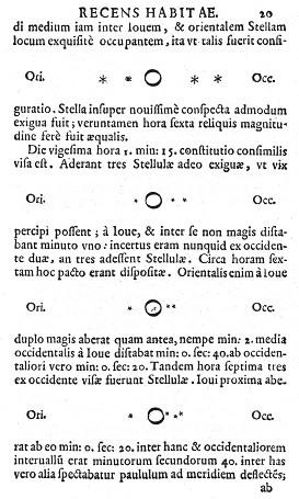 A page from Galileo's Sidereus Nuncius, Venice 1610
