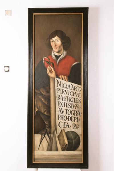 Portrait of Copernicus from the astronomical clock case in the Strasbourg Cathedral