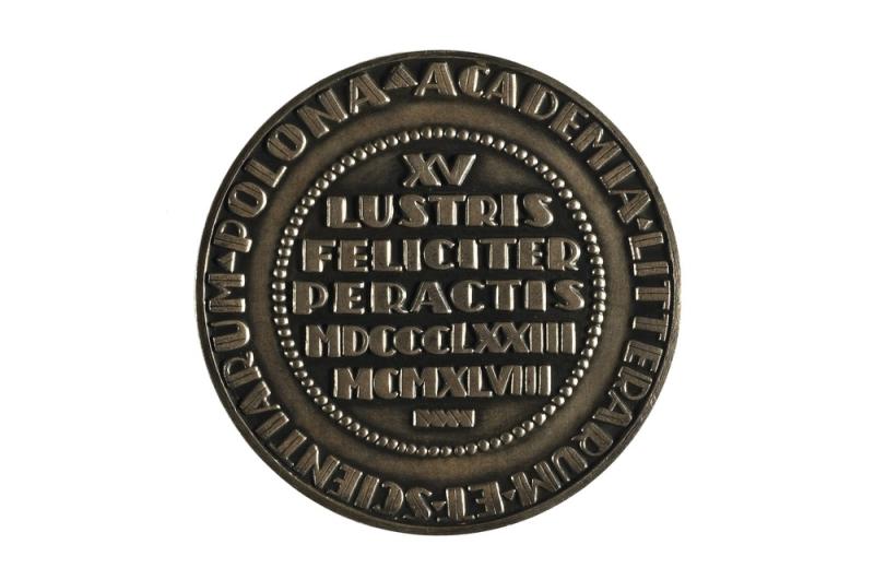 Franciszek Kalfas, Medal on the occasion of the 75th anniversary of the Polish Academy of Arts and Sciences in Krakow - reverse