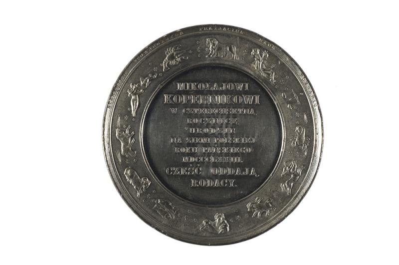 Friedrich Wilhelm Below, Medal for the 400th anniversary of Copernicus' birth - reverse