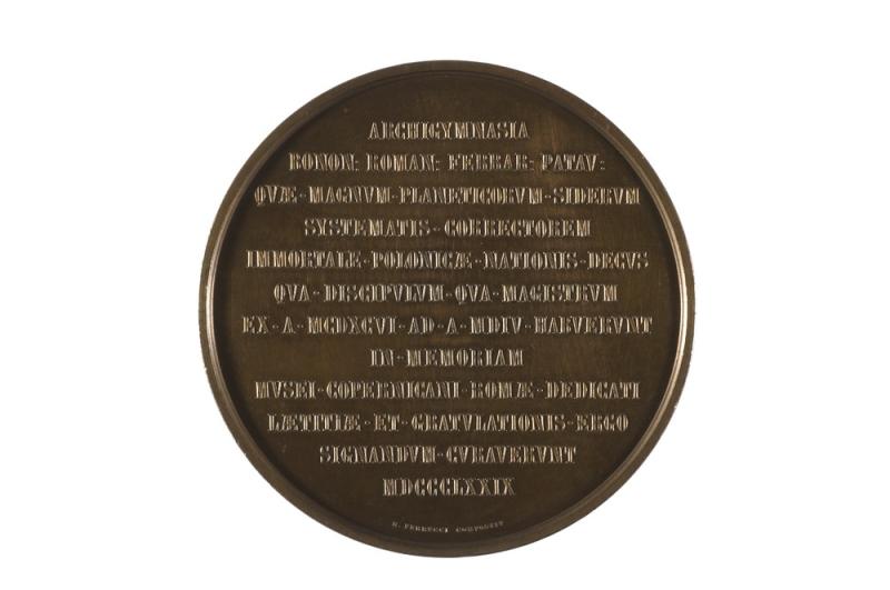 Giovanni Vagnetti, Medal on the occasion of the opening of the Copernicus Museum in Rome - reverse