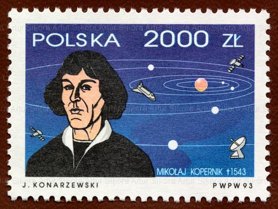 J. Konarzewski, Postage stamp No. 3303 from the series „450. anniversary of the death of Nicolaus Copernicus”, May 24, 1993