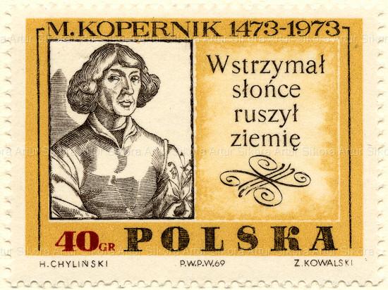 Henryk Chylinski, engraving Z. Kowalski, Postage stamp No. 1778 from the series „500. anniversary of the birth of Nicolaus Copernicus”, 1969