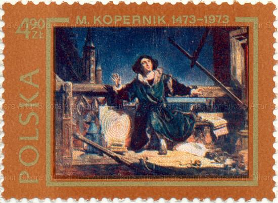 H. Chyliński, Postage stamp No. 2089 from the series „500. anniversary of the birth of Nicolaus Copernicus”, February 18, 1973
