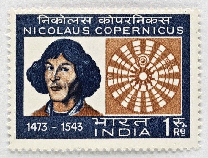 Postage stamp 'Nicolaus Copernicus 1473-1543' (India), 1973